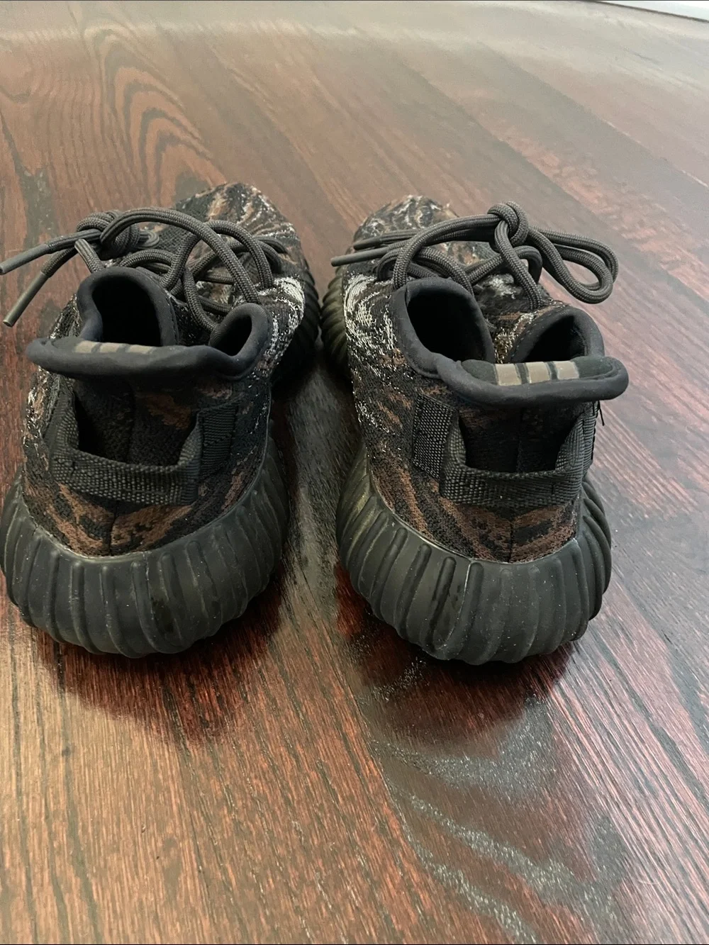 Yeezy Sneakers in Black, Brown and Cream Pattern